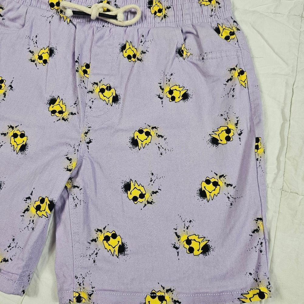 Fresh Prints of Bel Air Purple Stretch Twill Smiley Face Shorts Men's Size M - Picture 5 of 10
